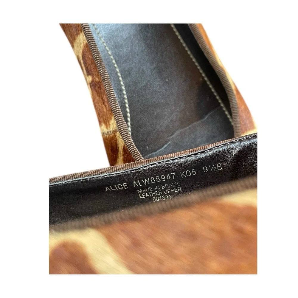 Ralph Lauren Alice Ballet Flats US 9.5 Giraffe Print Pony Calf Hair Retail‎ $145